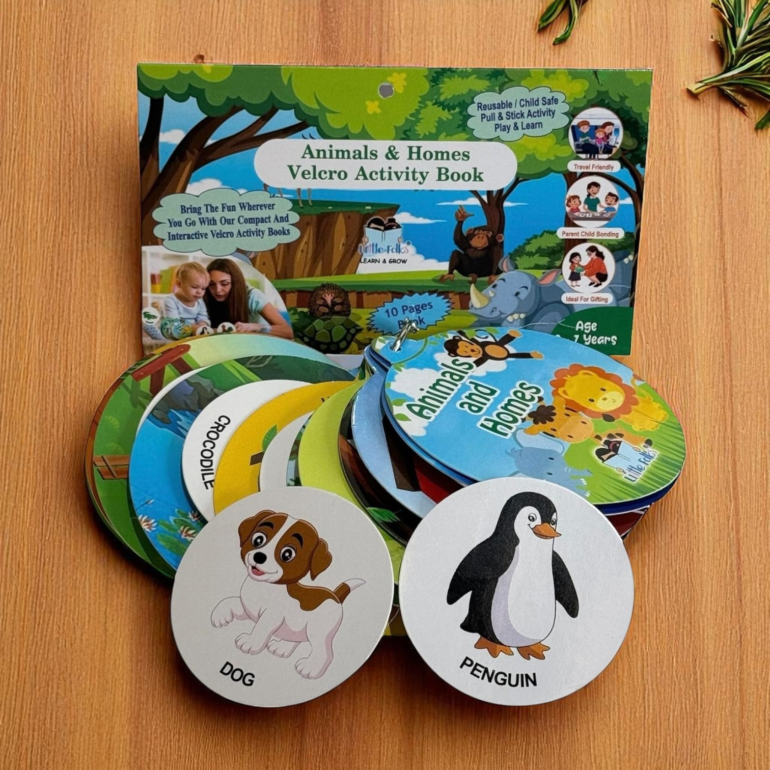 Vibrant preschool educational book showing concepts like "DIFFERENT" umbrellas and "DIRTY" child, perfect for interactive learning at home www.usmile.toys